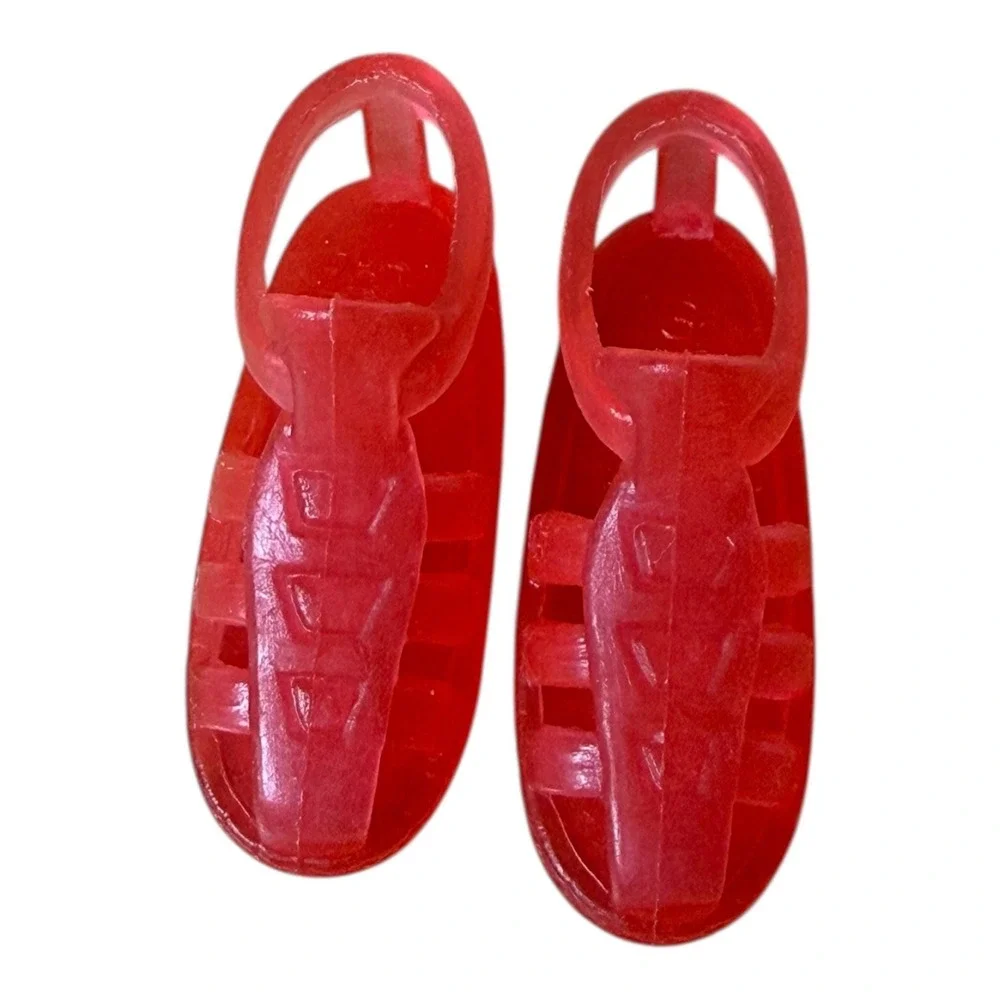 Vintage Barbie Red Jelly Sandals Shoes Accessories